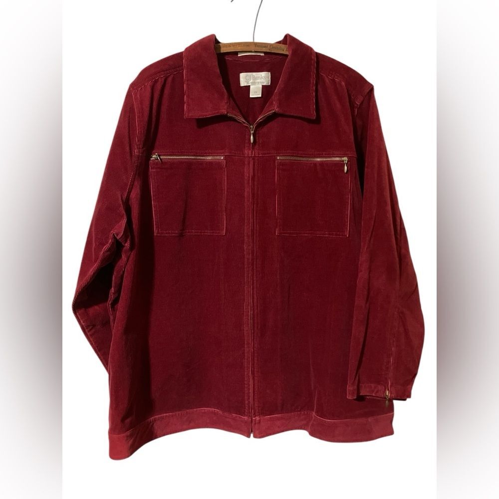 CJ Banks Corduroy Jacket Size 2X Barn Coat Fall Stretch Autumn